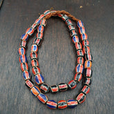 Antique Vintage Venetian Style red Chevron Trade Beads Necklace